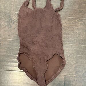 Brown Textured maternity One Piece